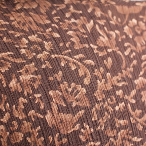 Vintage Jones New York 100% Silk Long Sleeve Brown Patterned Blouse - Picture 10 of 16